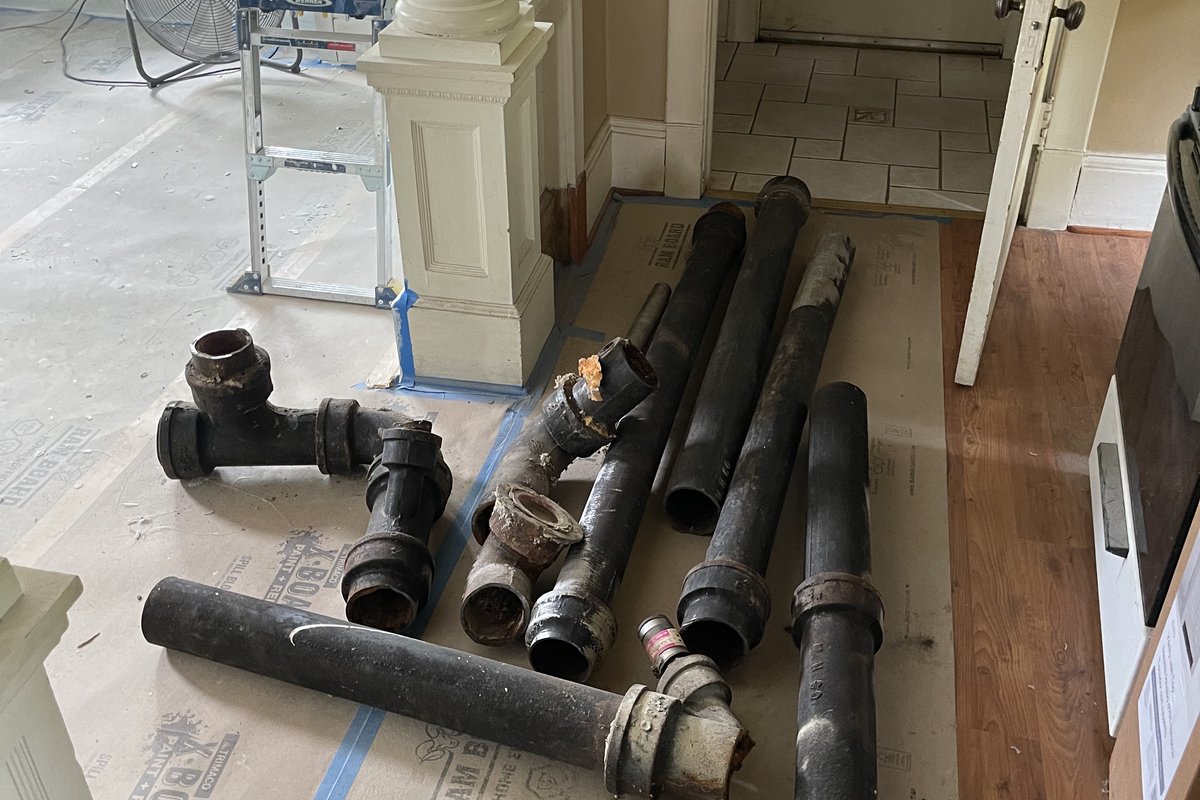 Cast iron drain line repipe by Alliance Plumbing in Kalamazoo