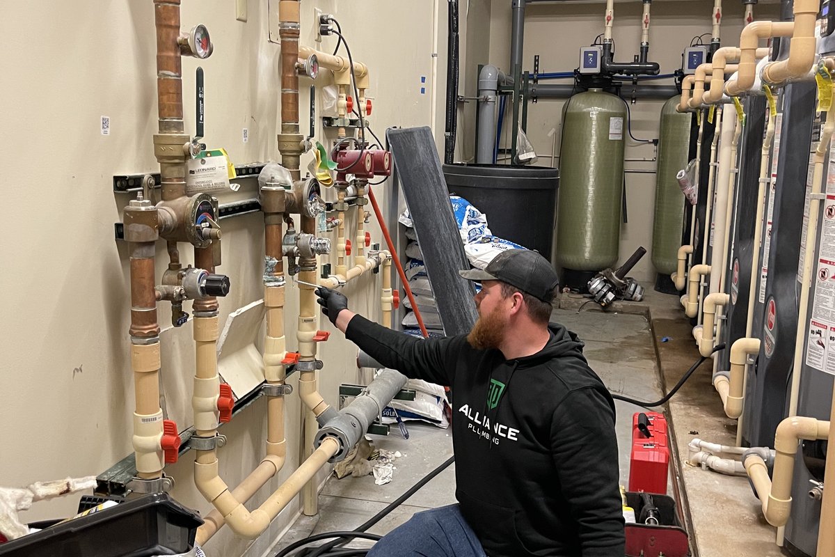 Commercial plumbing work by Alliance Plumbing in Kalamazoo